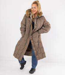 Dlouhá prošívaná zimní bunda URBAN LONG PUFF PLUS SIZE