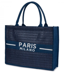 Nákupní taška PARIS MILANO pletená letní plážová taška velká ekologická taška