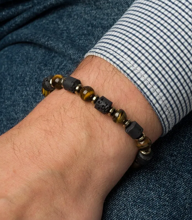 Pánský náramek s přírodními kameny