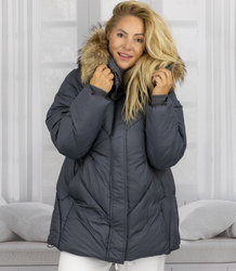 Teplá zimní bunda trapézového střihu COCO
