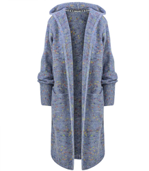 Dlouhý tlustý svetr CARDIGAN bufetový rukáv