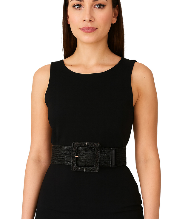 Pletený dámský opasek s velkou sponou