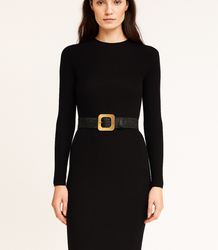 Pletený dámský opasek s velkou sponou