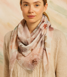 Dámský šátek s květinovým vzorem 100x100