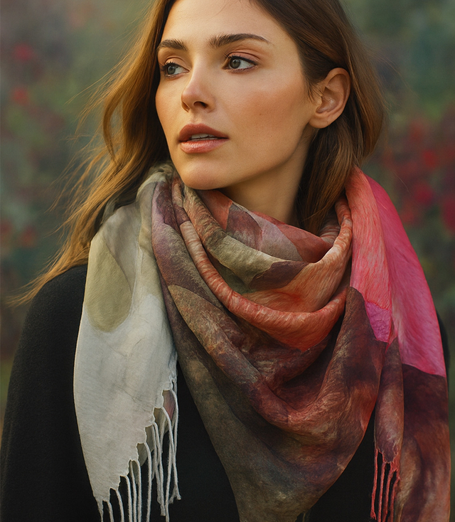 Dámský šátek s květinovým vzorem 100x100