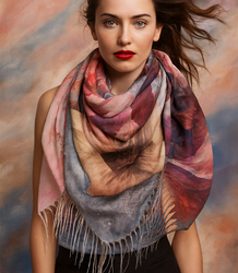 Dámský šátek s květinovým vzorem 100x100