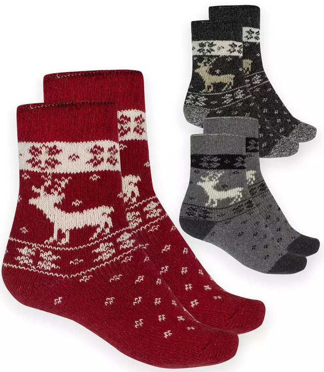 Univerzální teplé ponožky vlněné sobí 3-PAK