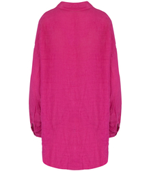 Dlouhá volná plátěná košile plátěná delší zadní dlouhý rukáv LAILA 2