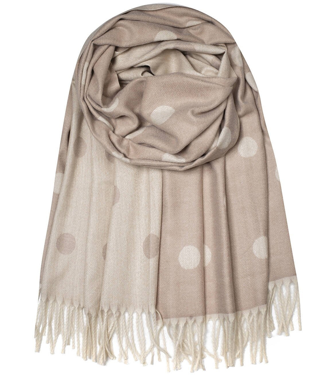 Tkaná šála šátek s puntíky 2 barvy