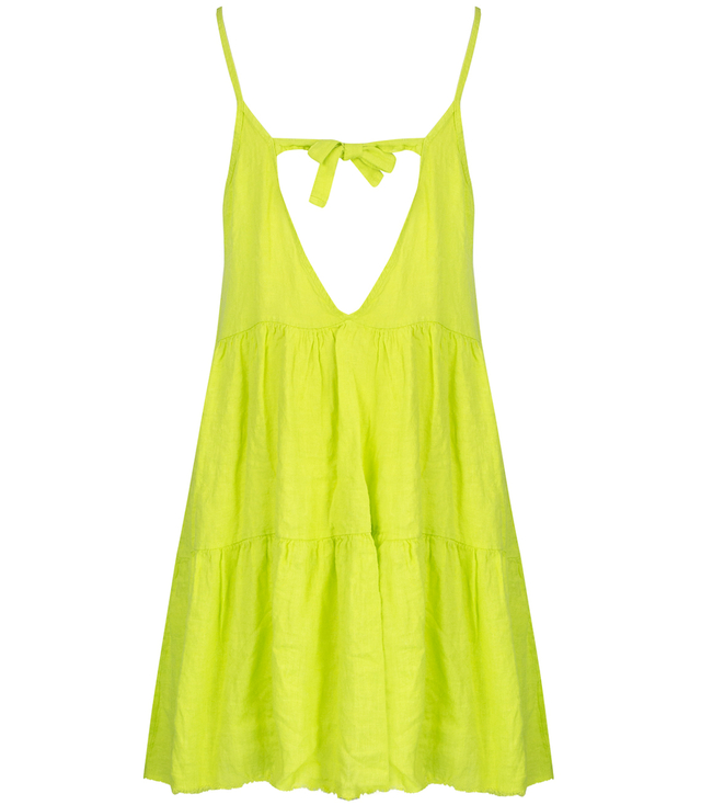 Letní plátěné šaty s otevřenými ramínky LANILA