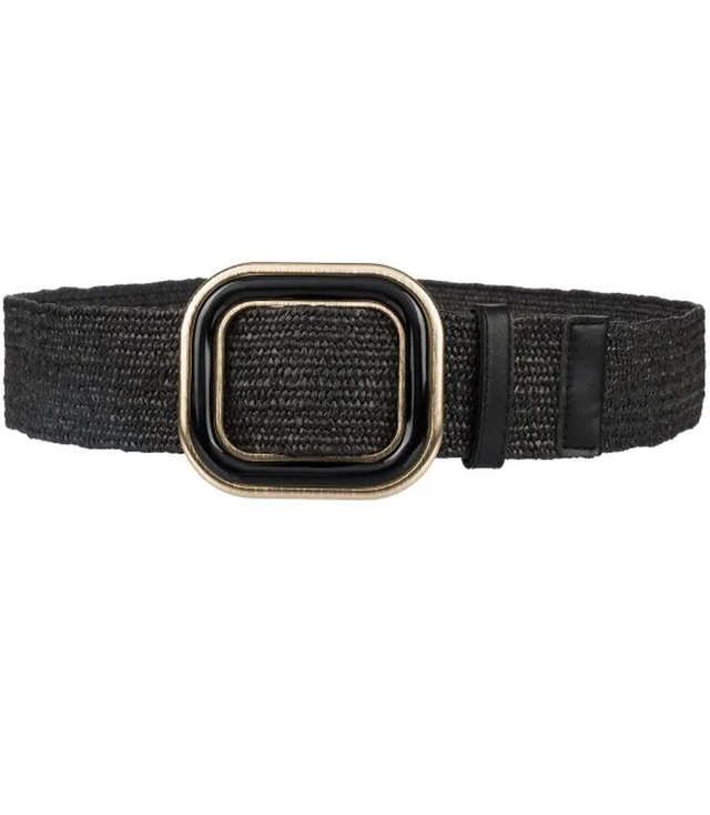 Pletený dámský opasek s velkou sponou