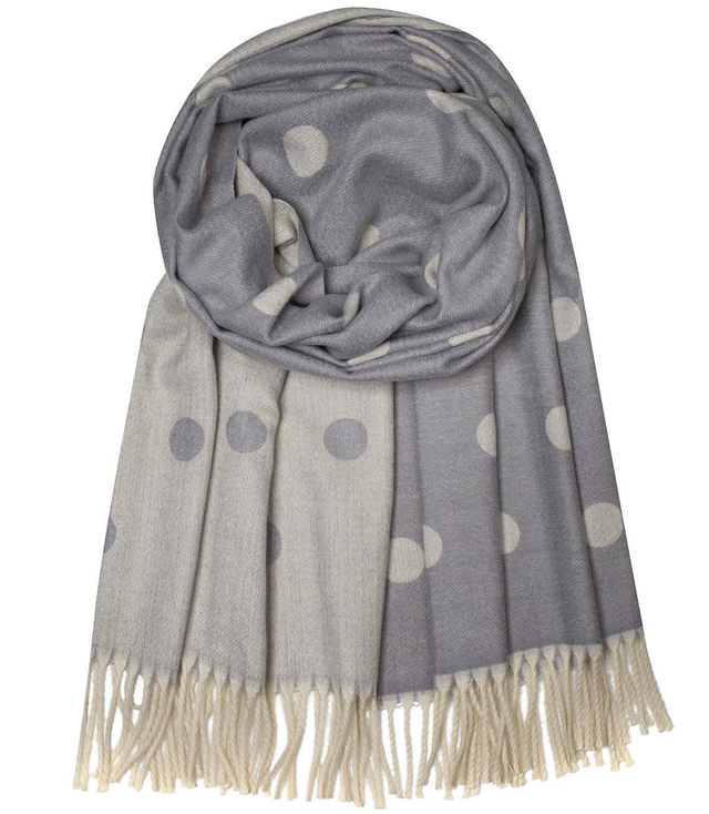 Tkaná šála šátek s puntíky 2 barvy