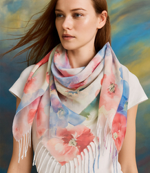Dámský šátek s květinovým vzorem 100x100