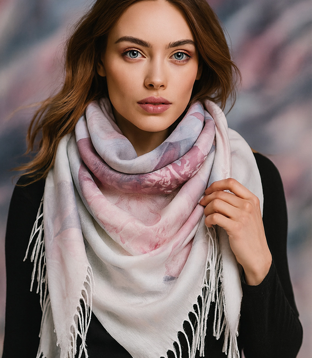 Dámský šátek s květinovým vzorem 100x100