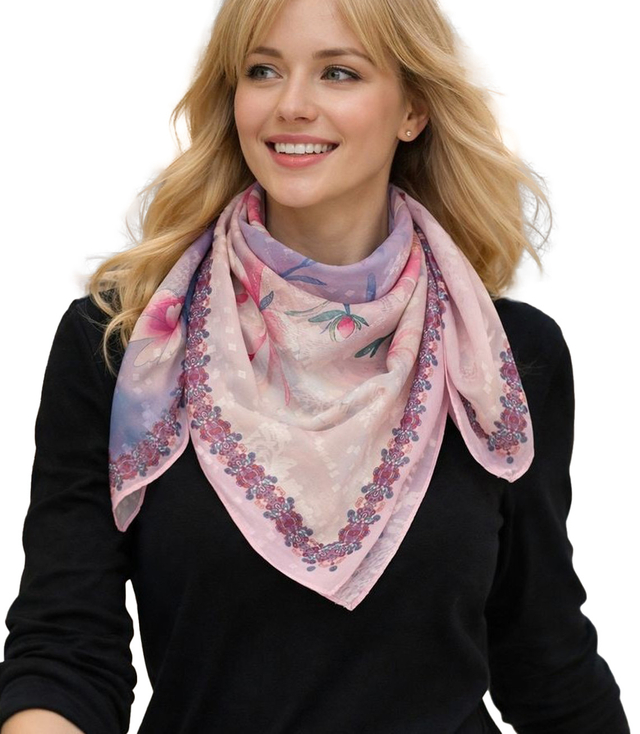 Elegantní dámská šála s šíleným vzorem 70x70