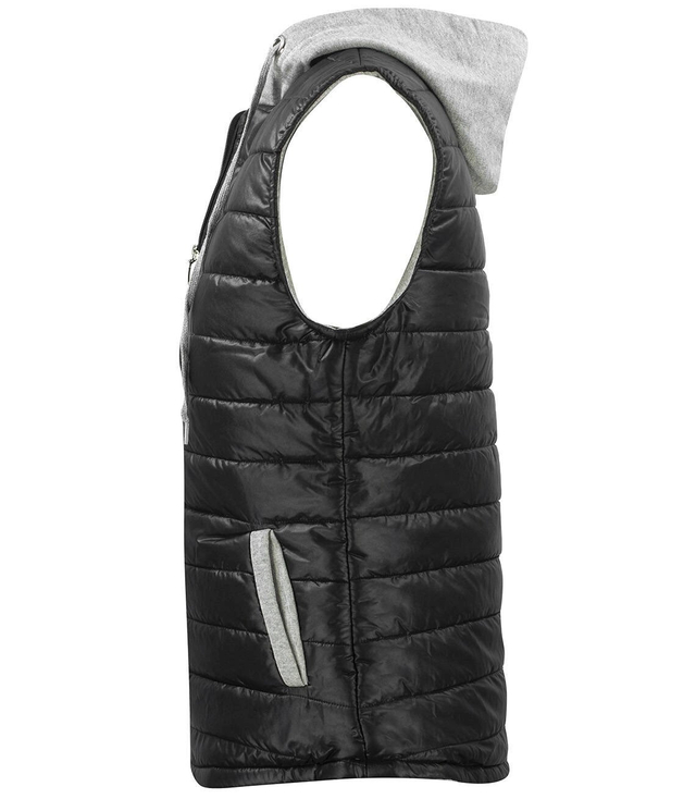 Dámská krátká vesta bez rukávů s kapucí