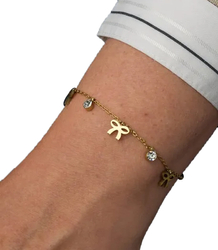 Elegantní zlatý dámský náramek z oceli