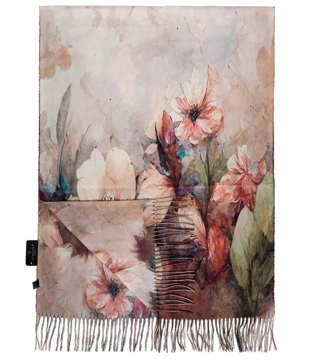 Dámský čtvercový šátek s třásněmi AGRAFKA