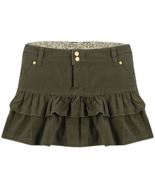Krátká mini sukně s volánky ve stylu boků