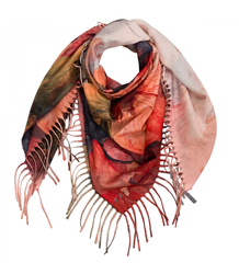 Elegantní velká květinová šála se střapci