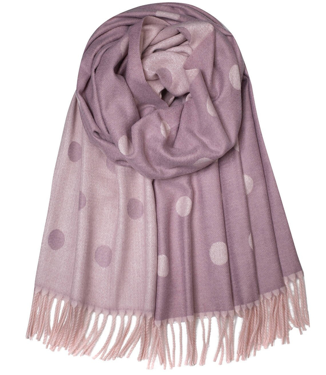 Tkaná šála šátek s puntíky 2 barvy