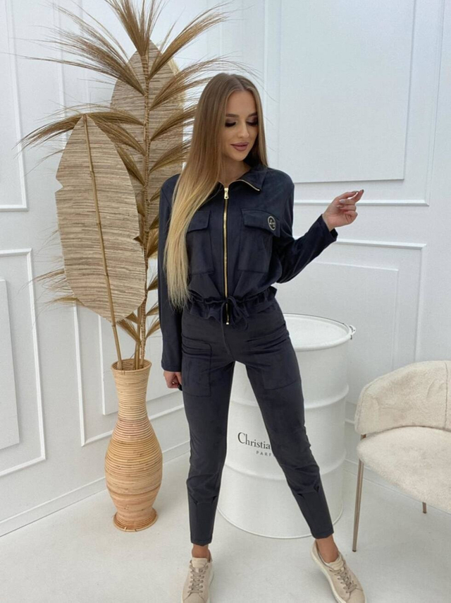 Tepláková souprava se semišovou bundou a kalhotami