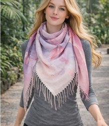 Dámská šála s květinovým vzorem 180x70