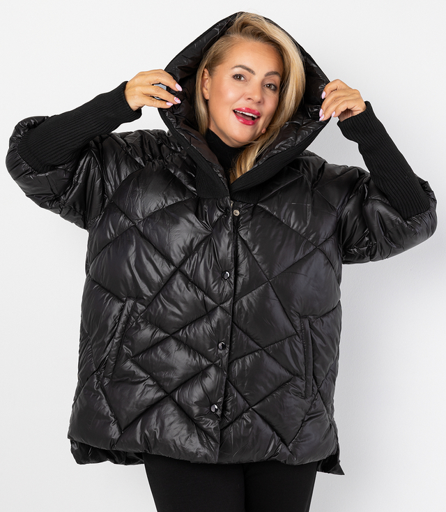 Zimní bunda s ozdobným žebrováním oversize DIAMOND