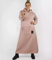 Dlouhé mikinové oversize šaty