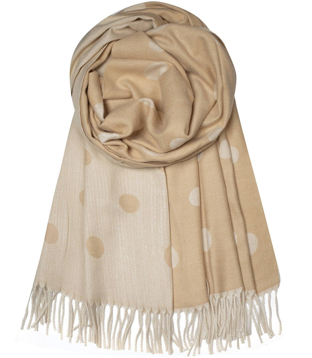 Tkaná šála šátek s puntíky 2 barvy