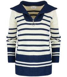 Dlouhý teplý pruhovaný svetr IZA