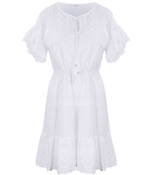 BÍLÉ šaty s ažurovou výšivkou MINI letní