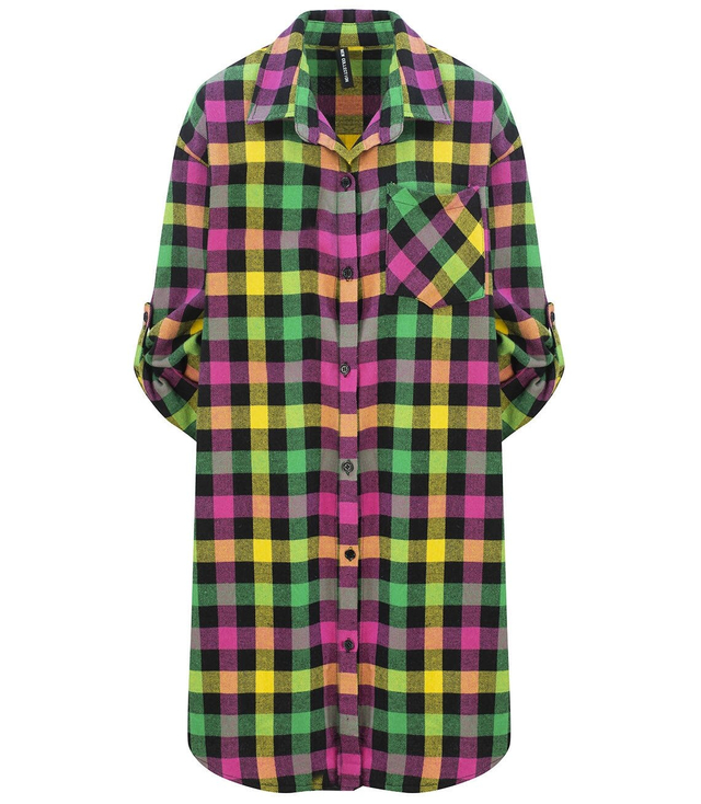 Dlouhá flanelová košile Flanelová kontrola