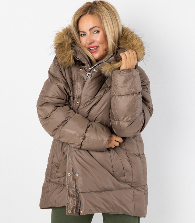 Teplá zimní bunda s kožešinovou kapucí URBAN EXPLORER PLUS SIZE