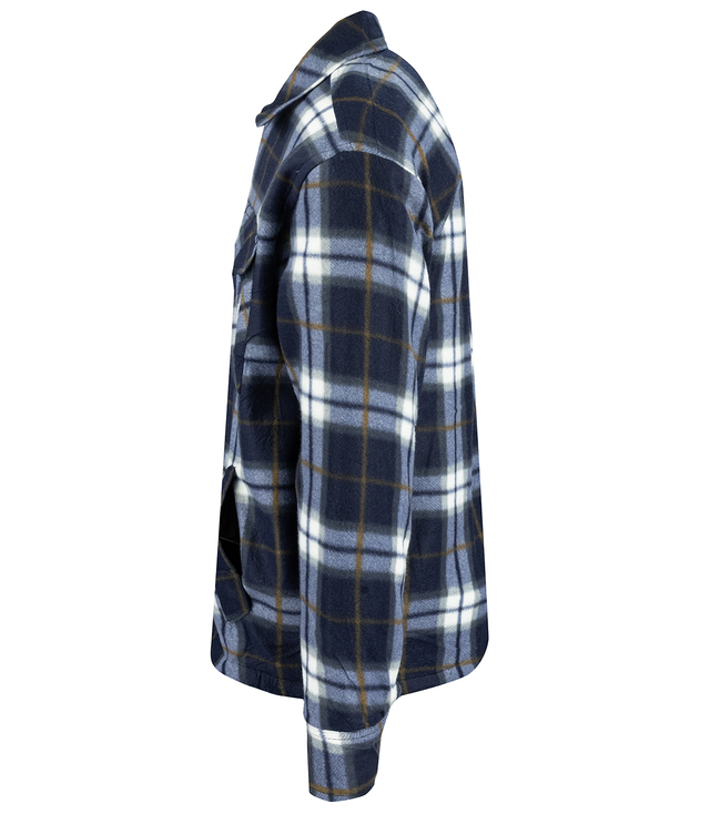 Teplá fleecová kostkovaná pánská košile zateplená kožešinou