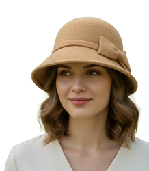 Dámský klobouk cloche s mašlí