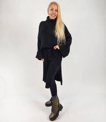 Žebrovaný svetr s rolákem MAXI