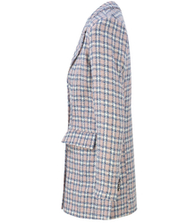 Dlouhé dvouřadé kostkované sako TWEED