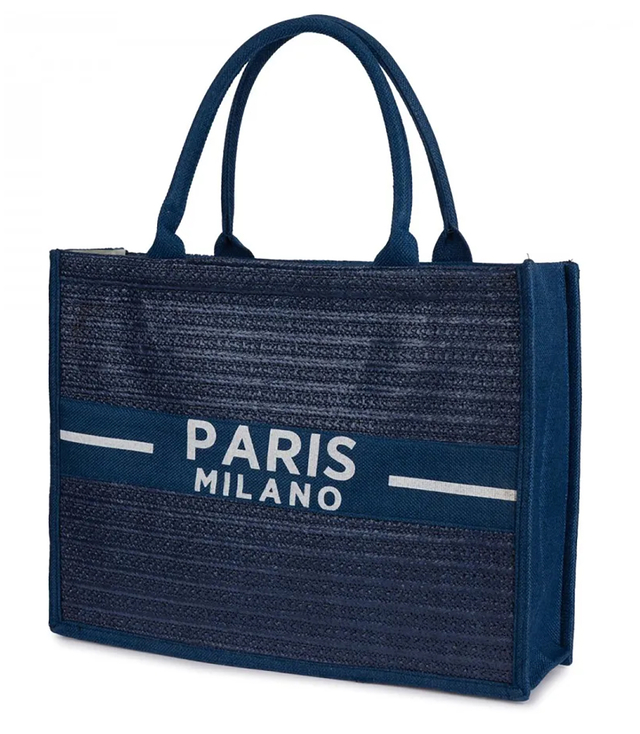 Nákupní taška PARIS MILANO pletená letní plážová taška velká ekologická taška