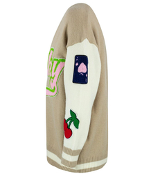 Krátký svetr se záplatami LUCKY