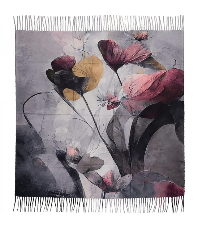 Dámský čtvercový šátek s třásněmi AGRAFKA