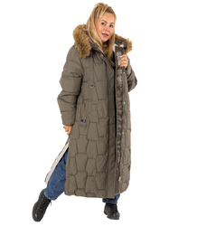 Dlouhá prošívaná zimní bunda URBAN LONG PUFF PLUS SIZE