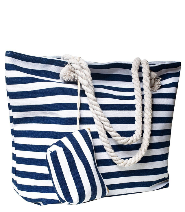 Velká plážová taška na plážový piknik shopper stripy