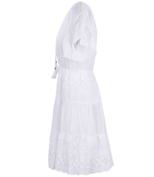 BÍLÉ šaty s ažurovou výšivkou MINI letní