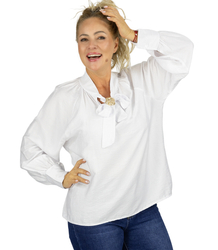 Romantická halenka s vázáním a broží ROSE