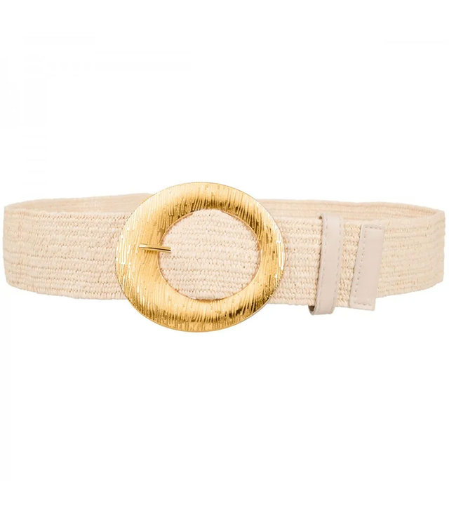 Pletený dámský opasek s velkou sponou