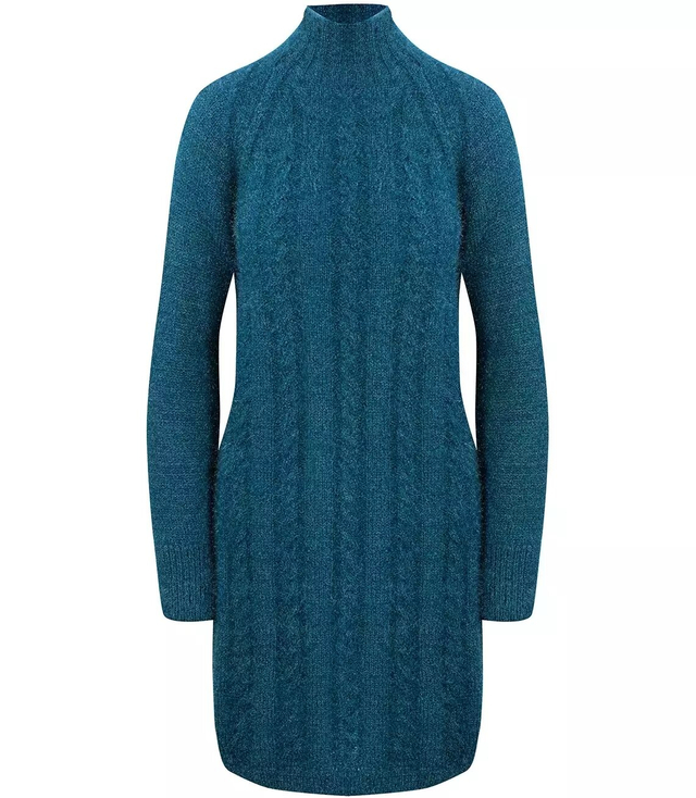 Pletené šaty s rolákem a vlněným rolákem