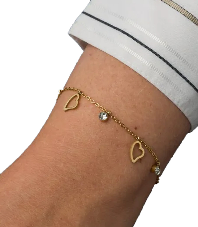 Elegantní zlatý dámský náramek z oceli