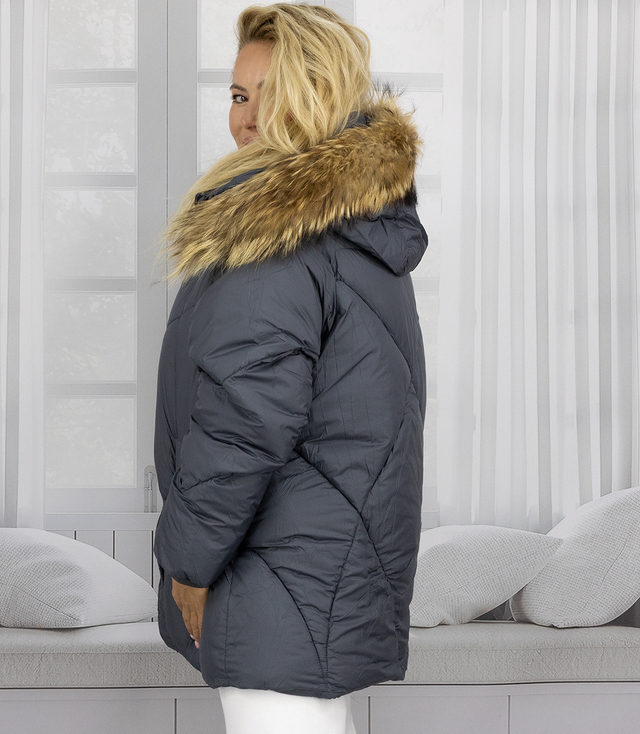 Teplá zimní bunda trapézového střihu COCO