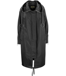 Dámský přechodný kabát oversize s kapucí